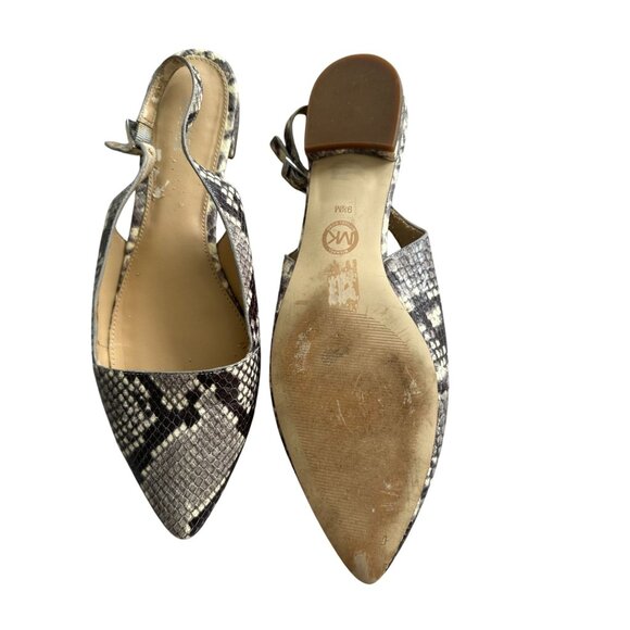 MICHAEL KORS Snake Print Leather Flat Slingbacks Size 9.5 - Picture 9 of 9